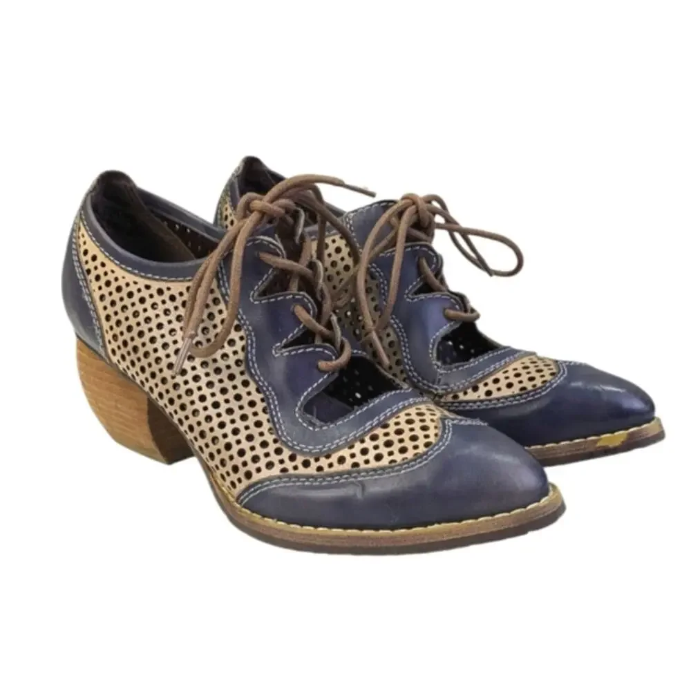 L'Artiste Spring Step Gabriel Heeled Oxfords EUC  $139  Size 35 US 5   S3598